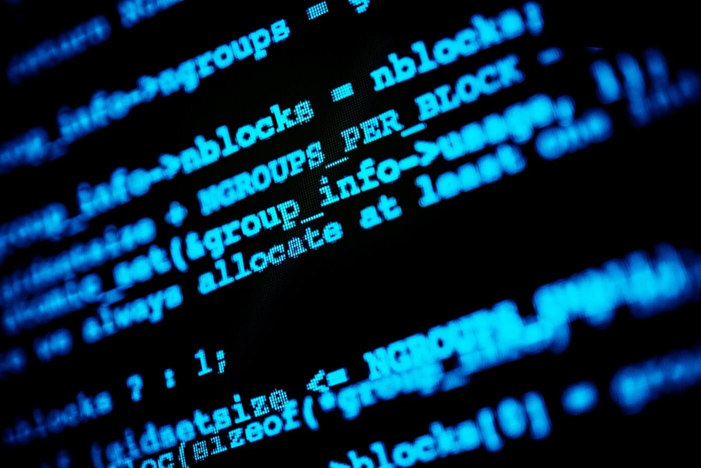 Abstract Hacking Codes. Hacker Computer Screen Closeup